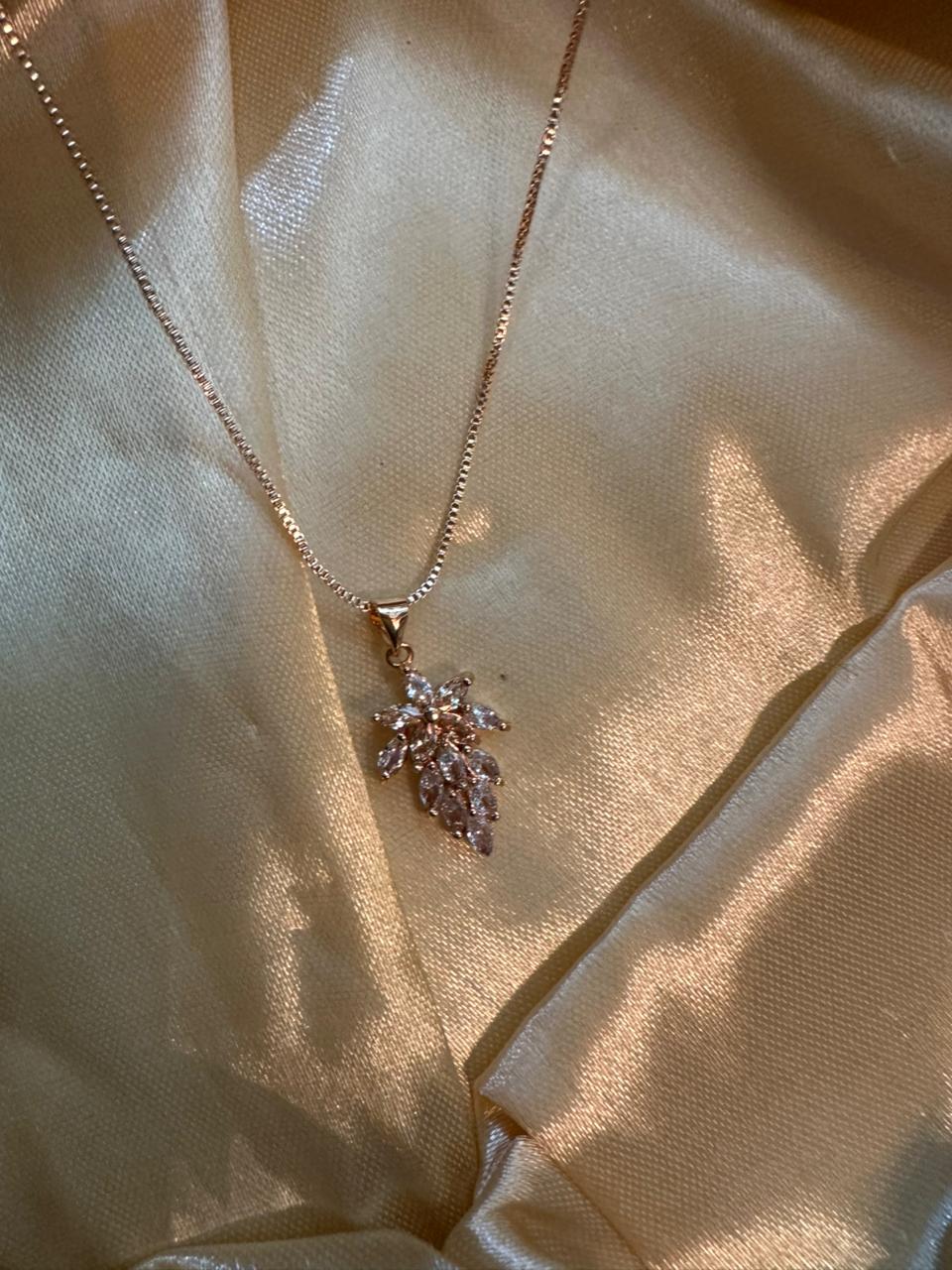 Whispering Leaf Diamond Necklace