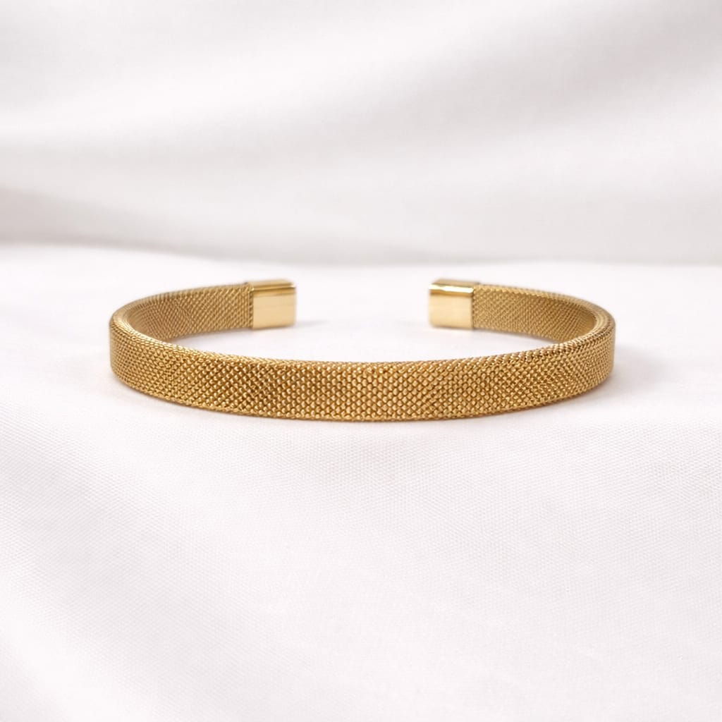 MILANESE MESH OPEN CUFF BANGLE BRACELET