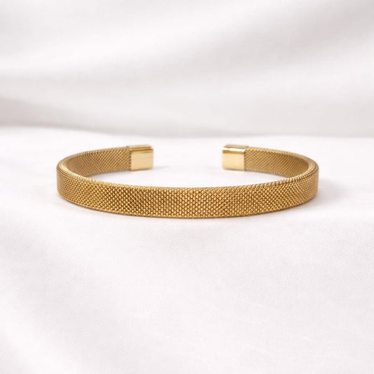 MILANESE MESH OPEN CUFF BANGLE BRACELET