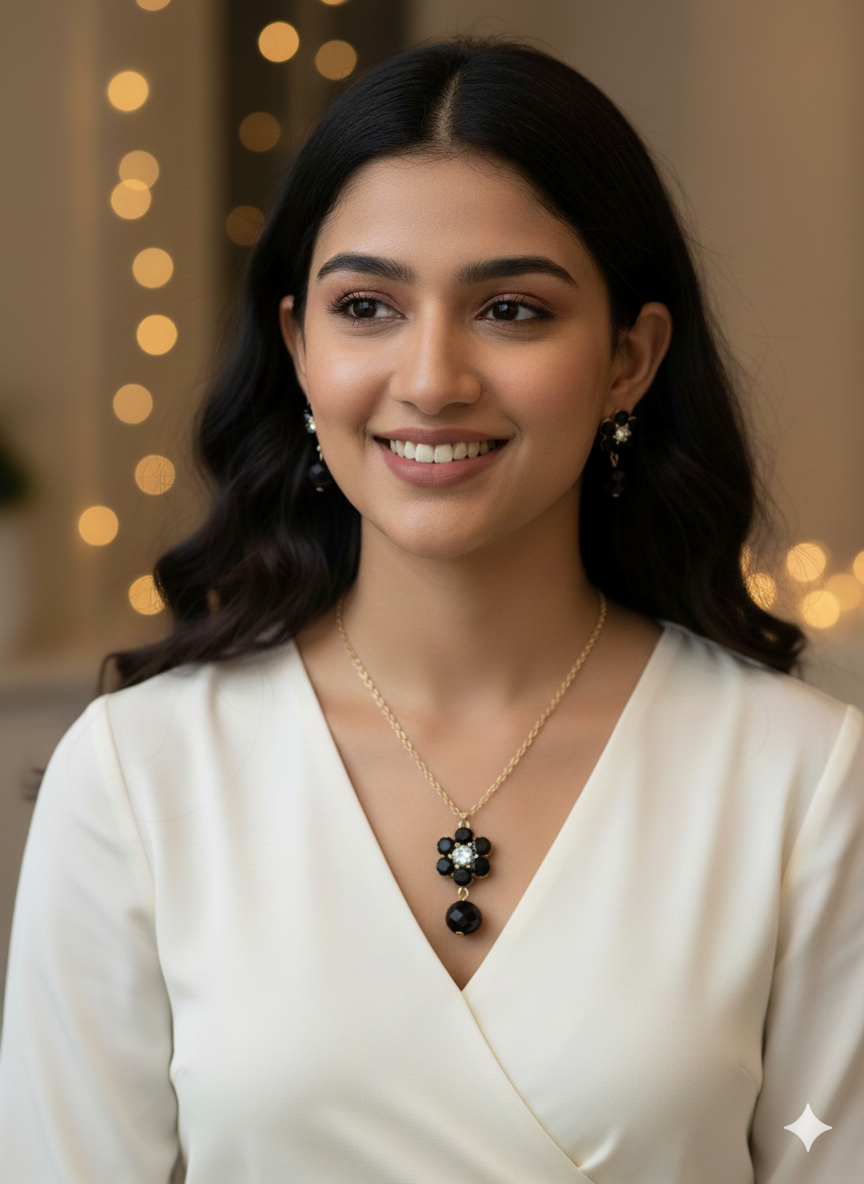 Midnight Bloom Statement Set